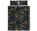 Night Tropical Hawaii Pattern Print Quilt Bed Set