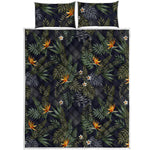 Night Tropical Hawaii Pattern Print Quilt Bed Set