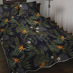 Night Tropical Hawaii Pattern Print Quilt Bed Set