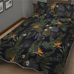 Night Tropical Hawaii Pattern Print Quilt Bed Set