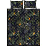Night Tropical Hawaii Pattern Print Quilt Bed Set