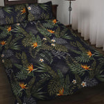 Night Tropical Hawaii Pattern Print Quilt Bed Set