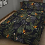 Night Tropical Hawaii Pattern Print Quilt Bed Set