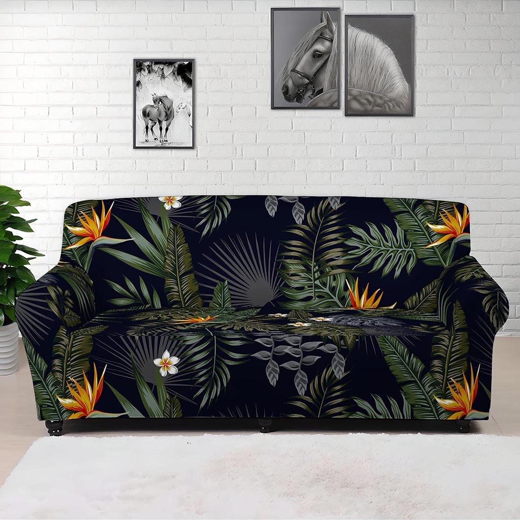 Night Tropical Hawaii Pattern Print Sofa Cover