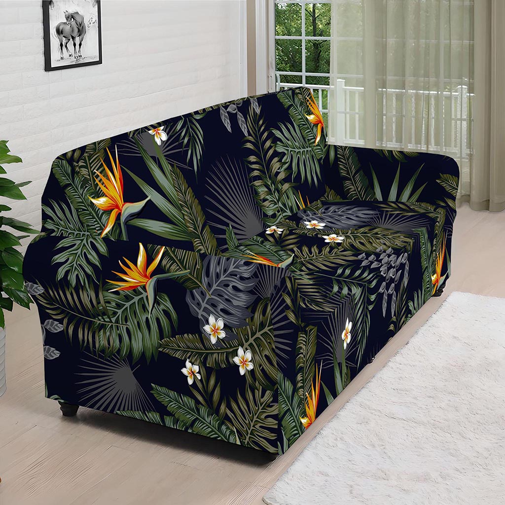 Night Tropical Hawaii Pattern Print Sofa Cover