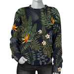 Night Tropical Hawaii Pattern Print Women's Crewneck Sweatshirt GearFrost