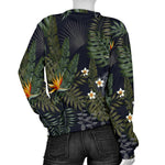 Night Tropical Hawaii Pattern Print Women's Crewneck Sweatshirt GearFrost