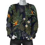 Night Tropical Hawaii Pattern Print Women's Crewneck Sweatshirt GearFrost