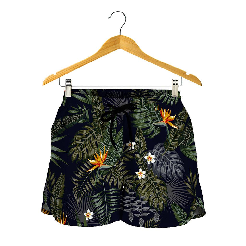 Night Tropical Hawaii Pattern Print Women's Shorts