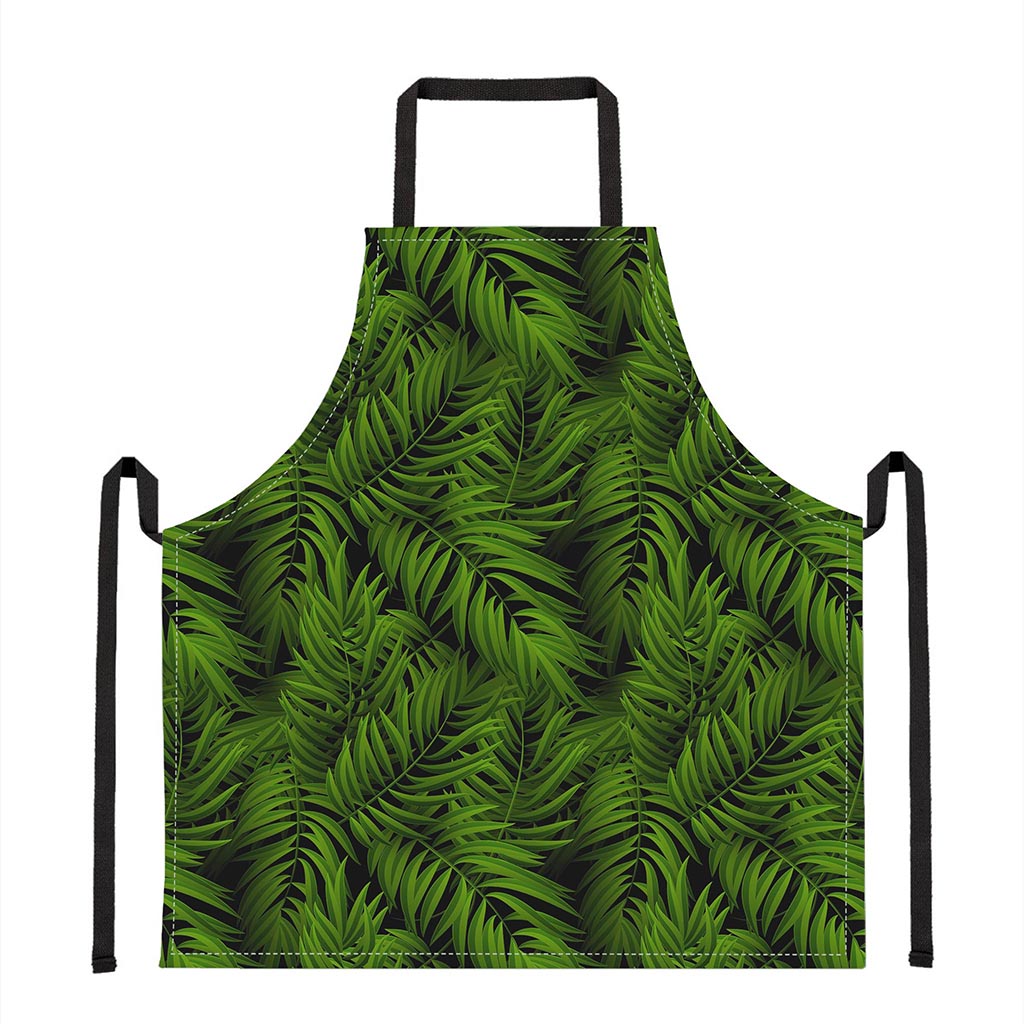 Night Tropical Palm Leaf Pattern Print Apron