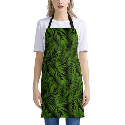 Night Tropical Palm Leaf Pattern Print Apron