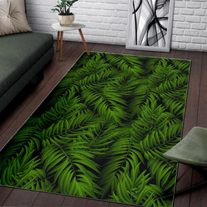 Night Tropical Palm Leaf Pattern Print Area Rug GearFrost