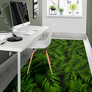 Night Tropical Palm Leaf Pattern Print Area Rug GearFrost