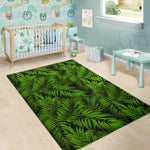 Night Tropical Palm Leaf Pattern Print Area Rug GearFrost