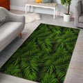 Night Tropical Palm Leaf Pattern Print Floor Mat