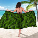 Night Tropical Palm Leaf Pattern Print Beach Sarong Wrap