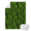 Night Tropical Palm Leaf Pattern Print Blanket