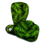 Night Tropical Palm Leaf Pattern Print Boxing Gloves