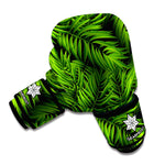 Night Tropical Palm Leaf Pattern Print Boxing Gloves