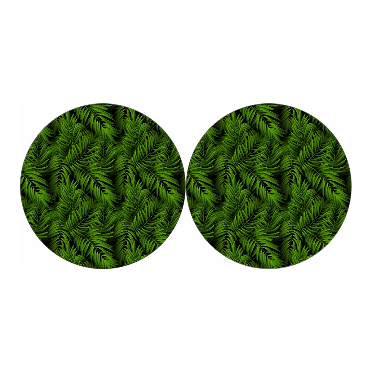 Night Tropical Palm Leaf Pattern Print Car Coasters