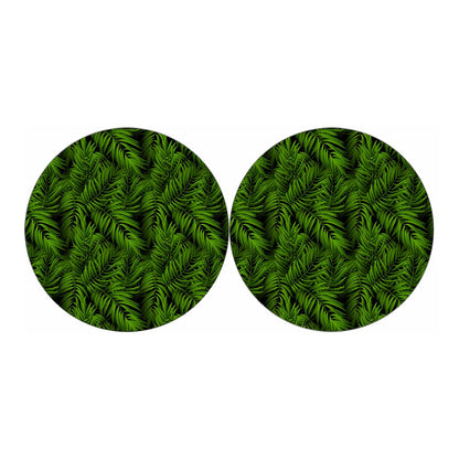Night Tropical Palm Leaf Pattern Print Car Coasters
