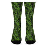 Night Tropical Palm Leaf Pattern Print Crew Socks