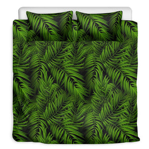 Night Tropical Palm Leaf Pattern Print Duvet Cover Bedding Set