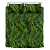 Night Tropical Palm Leaf Pattern Print Duvet Cover Bedding Set