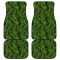 Night Tropical Palm Leaf Pattern Print Front and Back Car Floor Mats