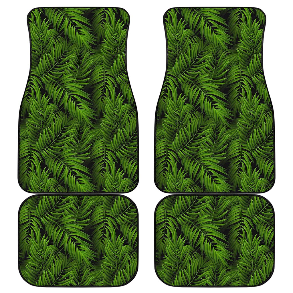 Night Tropical Palm Leaf Pattern Print Front and Back Car Floor Mats