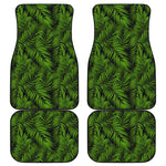 Night Tropical Palm Leaf Pattern Print Front and Back Car Floor Mats