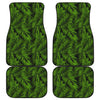 Night Tropical Palm Leaf Pattern Print Front and Back Car Floor Mats