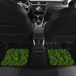 Night Tropical Palm Leaf Pattern Print Front and Back Car Floor Mats