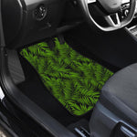 Night Tropical Palm Leaf Pattern Print Front and Back Car Floor Mats