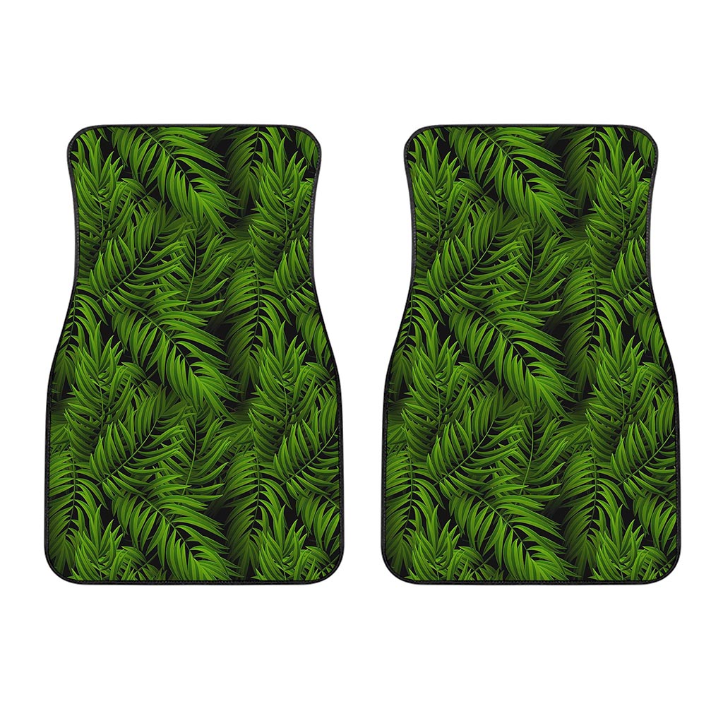 Night Tropical Palm Leaf Pattern Print Front Car Floor Mats