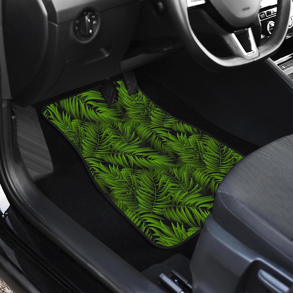 Night Tropical Palm Leaf Pattern Print Front Car Floor Mats