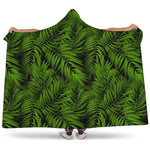 Night Tropical Palm Leaf Pattern Print Hooded Blanket