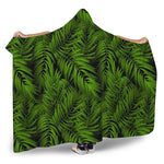 Night Tropical Palm Leaf Pattern Print Hooded Blanket