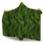 Night Tropical Palm Leaf Pattern Print Hooded Blanket