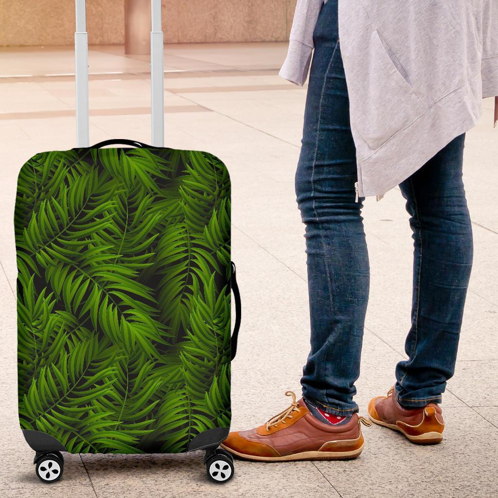 Night Tropical Palm Leaf Pattern Print Luggage Cover GearFrost