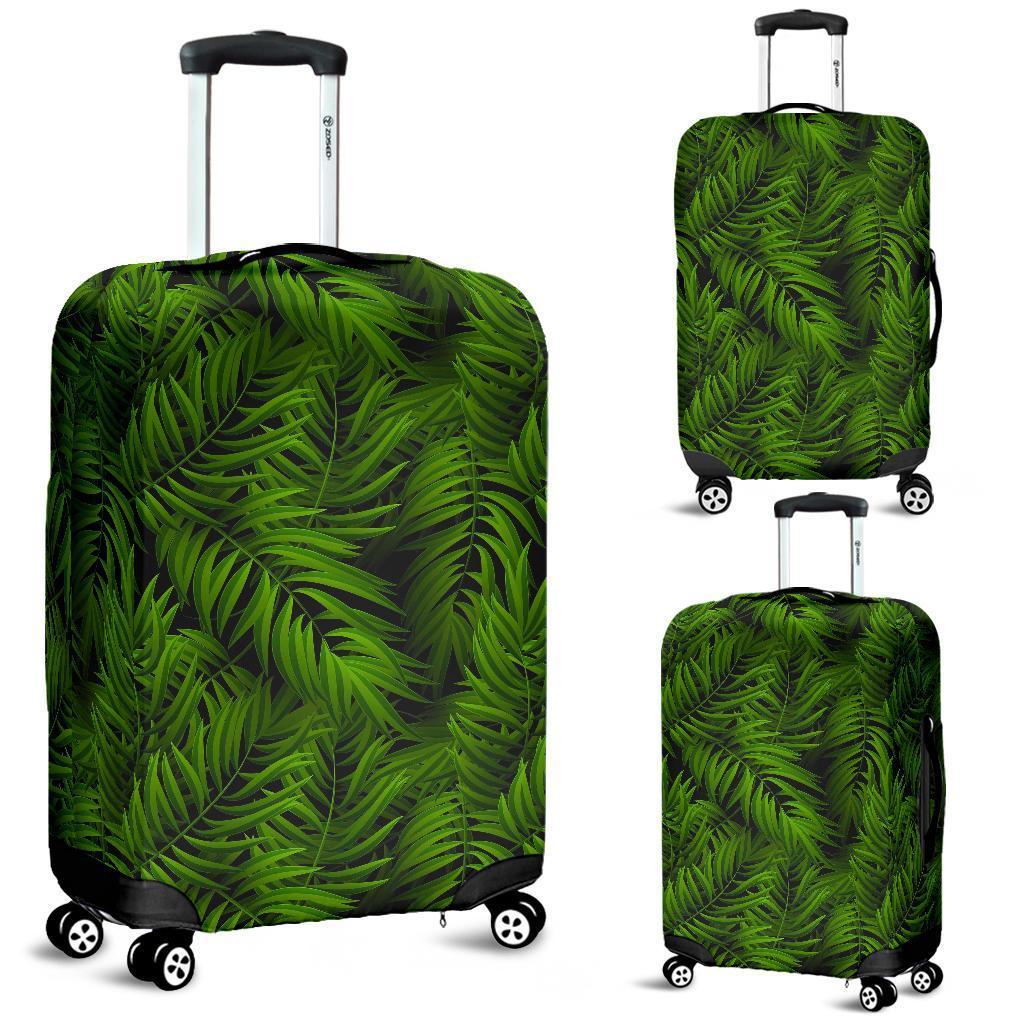 Night Tropical Palm Leaf Pattern Print Luggage Cover GearFrost