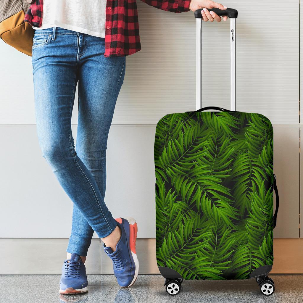 Night Tropical Palm Leaf Pattern Print Luggage Cover GearFrost