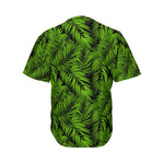 Night Tropical Palm Leaf Pattern Print Men's Baseball Jersey