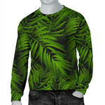 Night Tropical Palm Leaf Pattern Print Men's Crewneck Sweatshirt GearFrost