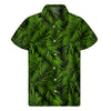 Night Tropical Palm Leaf Pattern Print Men's Short Sleeve Shirt