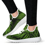 Night Tropical Palm Leaf Pattern Print Mesh Knit Shoes GearFrost