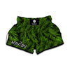 Night Tropical Palm Leaf Pattern Print Muay Thai Boxing Shorts