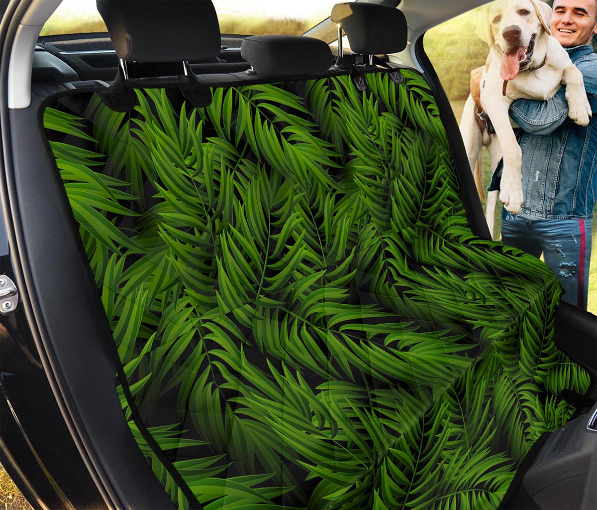 Night Tropical Palm Leaf Pattern Print Pet Car Back Seat Cover