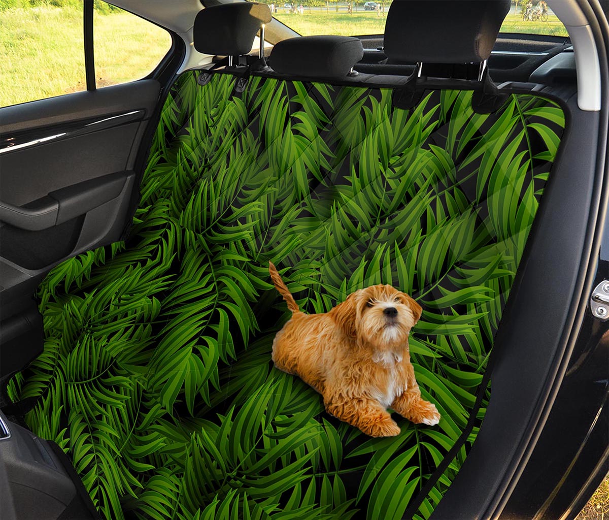 Night Tropical Palm Leaf Pattern Print Pet Car Back Seat Cover