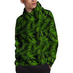 Night Tropical Palm Leaf Pattern Print Pullover Hoodie